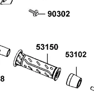 53150-LEA6-900-N1R GRIP COMP L HANDLE (Black) — diagram cutout
