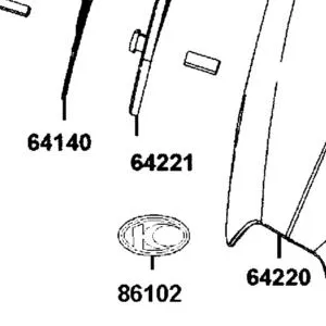 64221-BAA7-E00 RUBBER R WIND SCREEN — diagram cutout