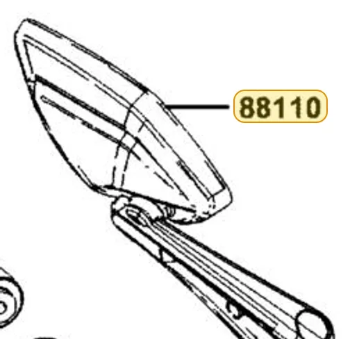 88110-BAA7-M30 Mirror Assembly Right Back — diagram cutout
