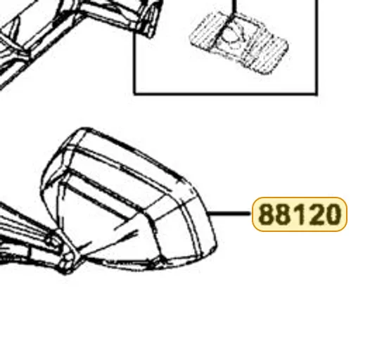 88120-BAA7-M30 Mirror Assembly Left Back — diagram cutout