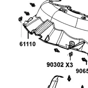 61110-BAA7-E00-N1R FENDER FRONT INNER (Black) — diagram cutout