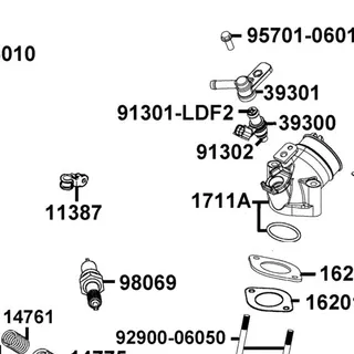 91301-LDF2-C00 O-RING 7.3*2.2 — diagram cutout