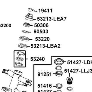 53213-LBA2-C00 DUST SEAL STRG HEAD TOP — diagram cutout