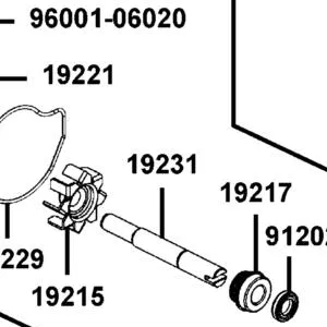 19231-LBA2-E00 SHAFT WATER PUMP — diagram cutout
