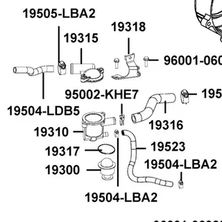 19504-LDB5-E00 HOSE WATER D RADIATOR-ENG — diagram cutout