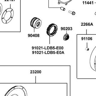 91021-LDB5-E00 BEARING ONE WAY — diagram cutout