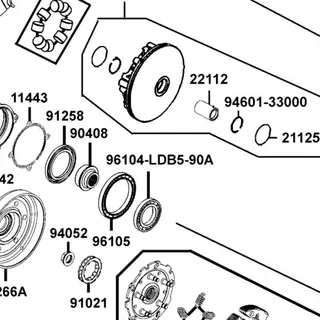 96104-LDB5-90A BEARING BALL RADIAL 16008 — diagram cutout