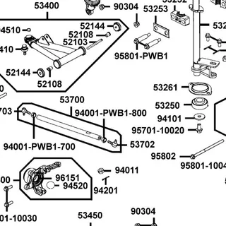 94001-PWB1-800 NUT HEX 10MM — diagram cutout