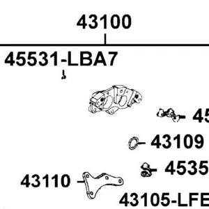 43100-LFE9-900-NJA CALIPER ASSY RR BRK (Silver) — diagram cutout