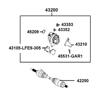 43105-LFE9-305 PAD SET — diagram cutout