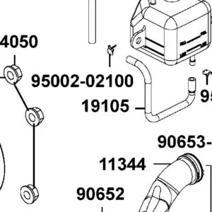 19105-LDB5-E00 HOSE ASSY RESERVE TANK-PRESSURE VALVE — diagram cutout