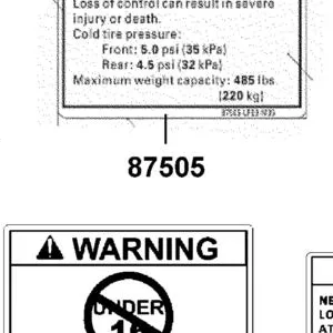 87505-LFE9-M35-T01 WARNING LABEL TIRE — diagram cutout