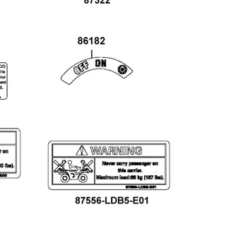 87556-LDB5-E01-T01 WARNING CARRIER MAX LOAD (85 kg) — diagram cutout