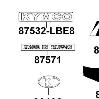 87532-LBE8-900-T03 STRIPE KYMCO — diagram cutout