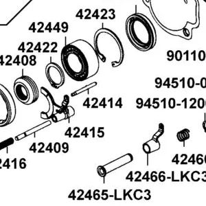 42414-LKC3-500 SHAFT. SELECTOR — diagram cutout