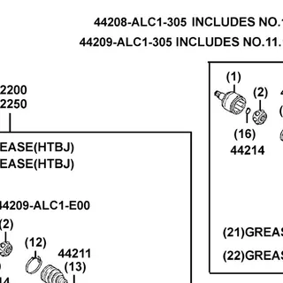 44208-ALC1-305 WHEEL SIDE BOOT SERVICE KIT — diagram cutout
