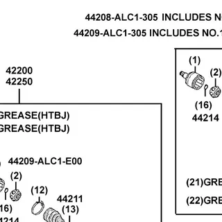 44209-ALC1-305 DIFF SIDE BOOT SERVICE KIT — diagram cutout