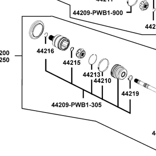 44209-PWB1-305 DIFF SIDE BOOT SERVICE KIT — diagram cutout