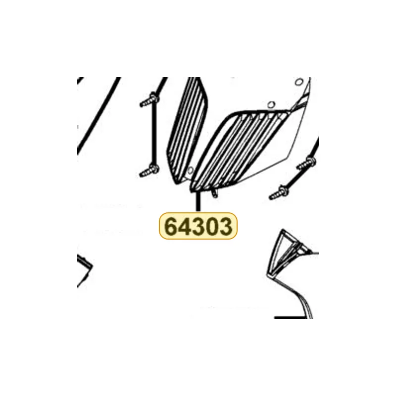 64303-LEA5-E00-N1R FR GRILL (Black) — diagram cutout