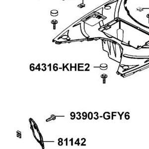 64316-KHE2-900-N1R PLUG FLOOR (Black) — diagram cutout