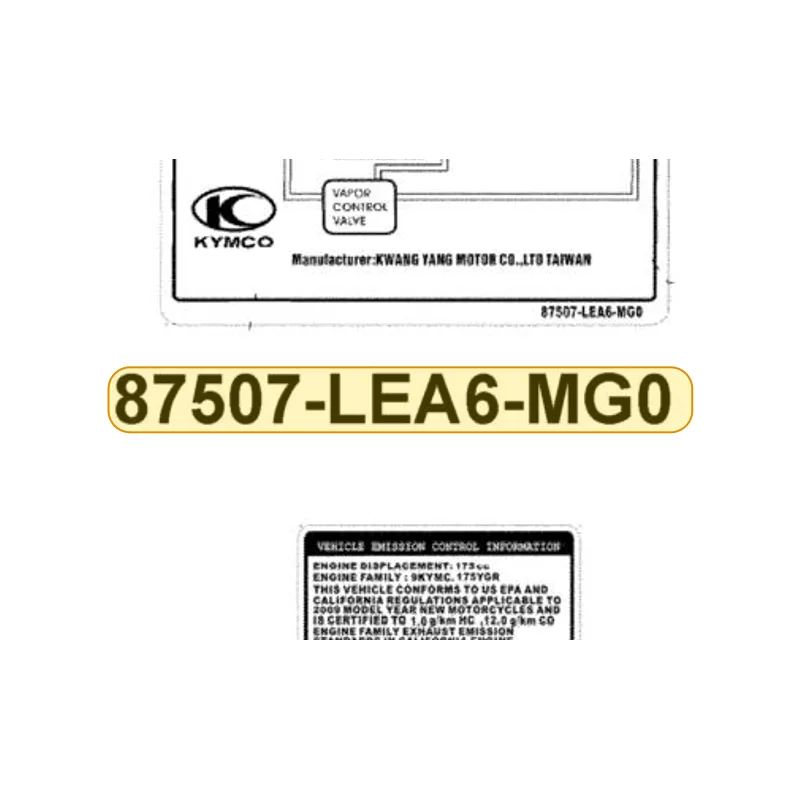 87507-LEA6-MG0-T01 MARK OF CANISTER L/O — diagram cutout