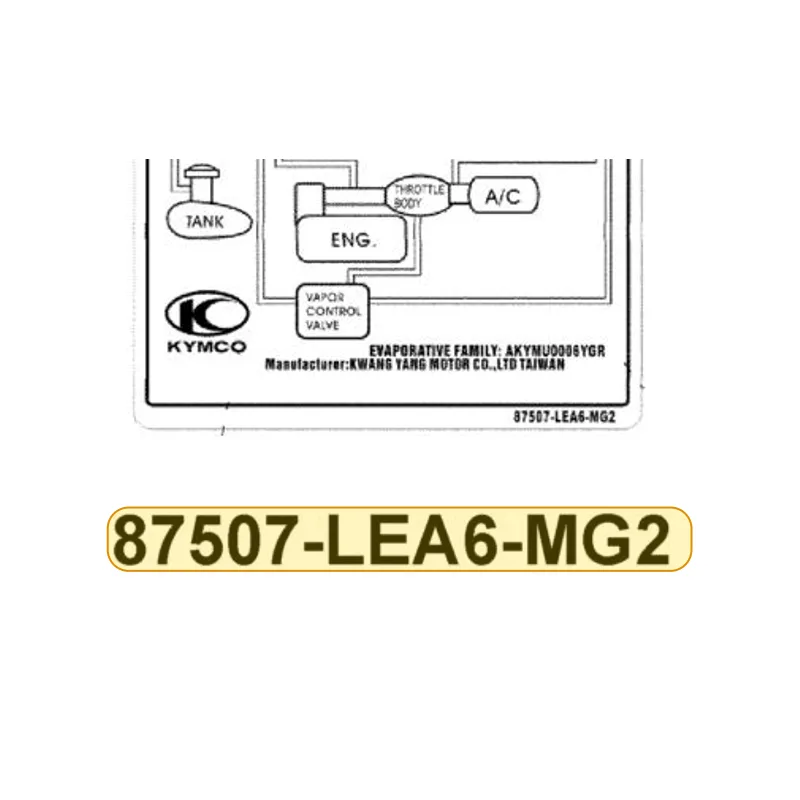 87507-LEA6-MG2-T01 MARK OF CANISTER L/O — diagram cutout