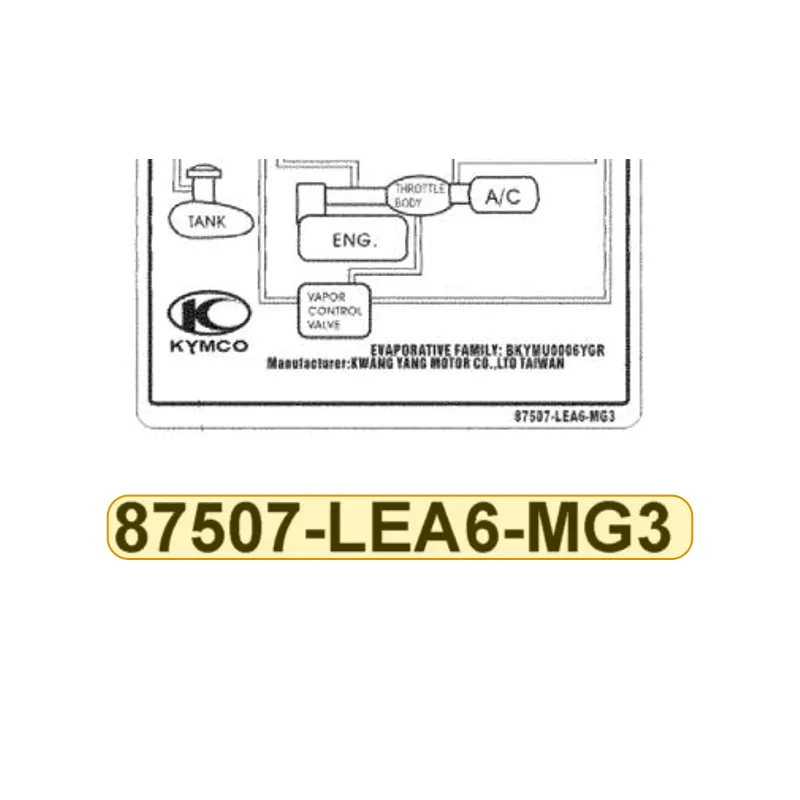 87507-LEA6-MG3-T01 MARK OF CANISTER L/O — diagram cutout