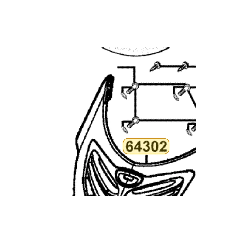 64302-KKC4-900-W3P MOLDING FRONT — diagram cutout