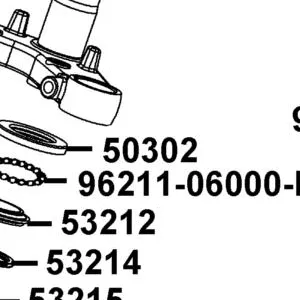 50302-LBA8-C10 RACE BOT STRG BALL — diagram cutout