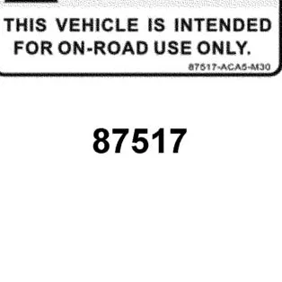 87517-ACA5-M30-T01 CAUTION DRIVE — diagram cutout