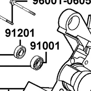 91001-GLW0-C00 BRG BALL RADIAL6204 — diagram cutout
