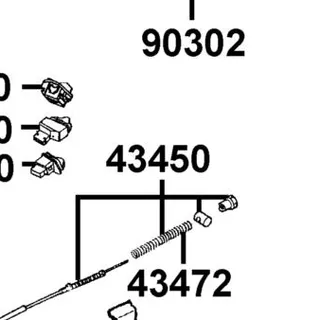 43450-LGR4-E10 CABLE COMP RR BRK — diagram cutout