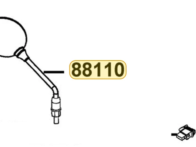 88110-AEA7-M30-N1P Mirror Assembly Right Back ( Black ) — diagram cutout