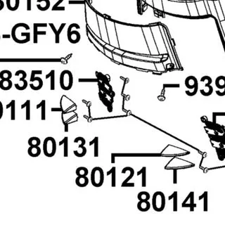 80121-LGR5-E10-F1P UP RIB L CENTER COVER — diagram cutout