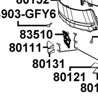 80131-LGR5-E10-F1P LOW RIB R CENTER COVER — diagram cutout