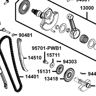 95701-PWB1-900 BOLT FLANGE 10X20 — diagram cutout