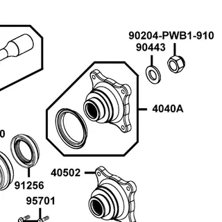 90204-PWB1-910 NUT HEX SHOULDER (M16X1.5) — diagram cutout