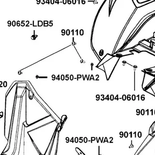 94050-PWA2-900 NUT LOCK — diagram cutout
