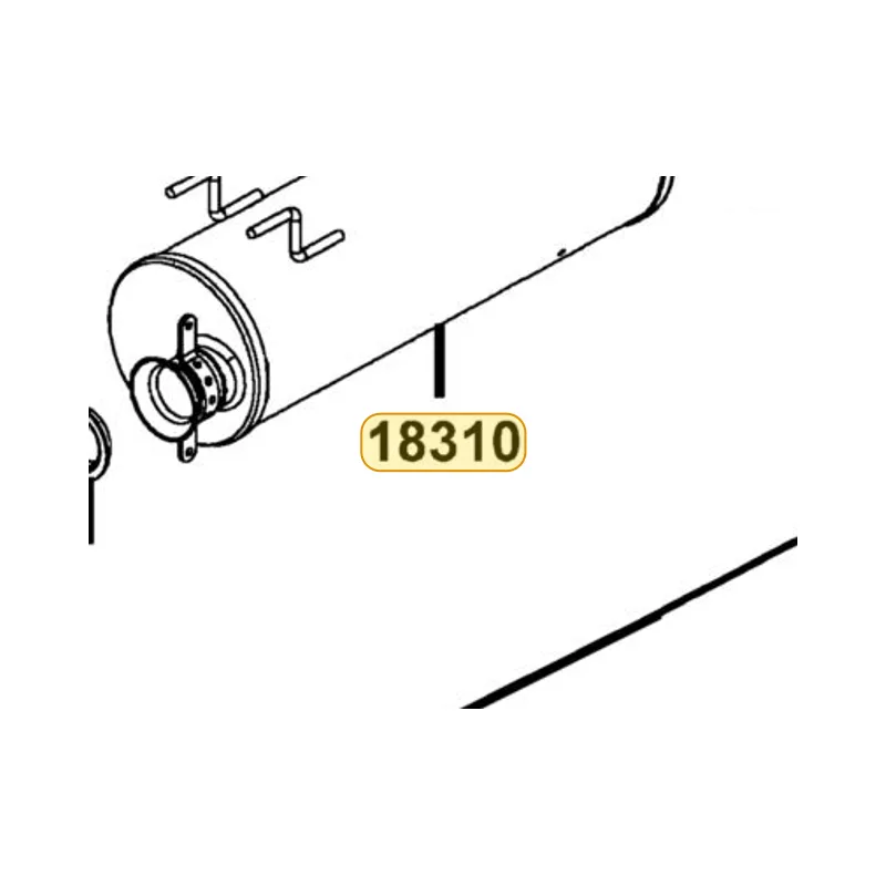 18310-LGN5-900 MUFFLER BODY-WELDMENT — diagram cutout