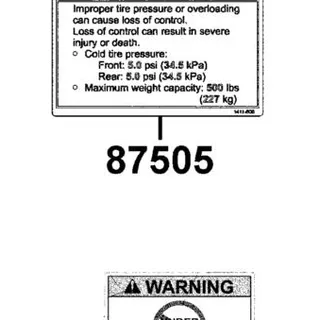 87505-PWA1-M35-T01 WARNING LABEL TIRE — diagram cutout