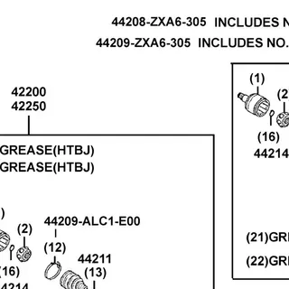 44209-ZXA6-305 DIFF SIDE SERVICE KIT — diagram cutout