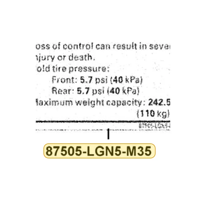 87505-LGN5-M35-T01 LABEL TIRE OFF ROAD — diagram cutout