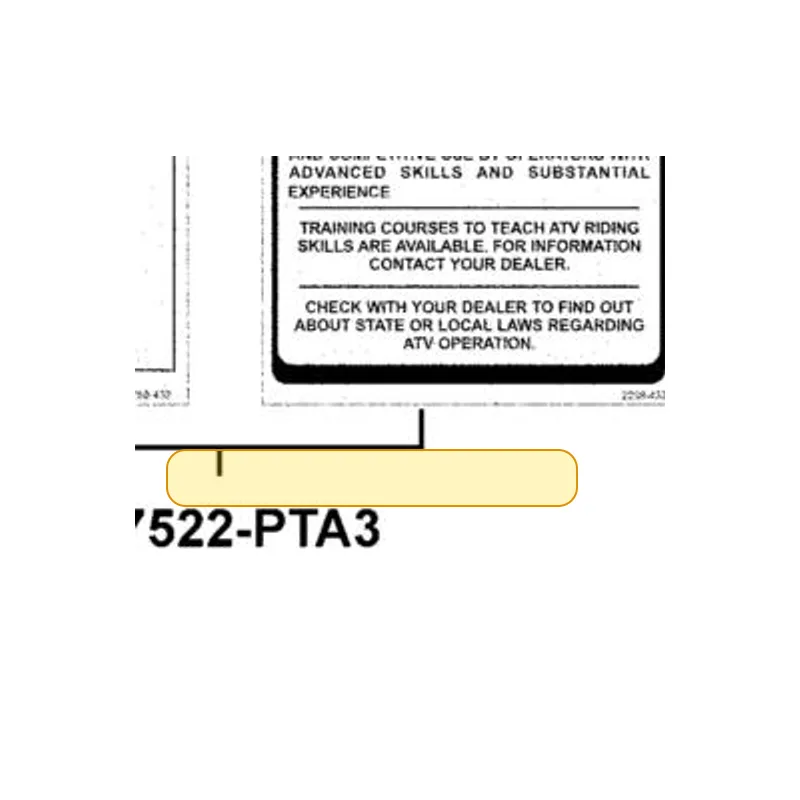 87522-PTA3-E00-T01 HANG TAG SPORT — diagram cutout