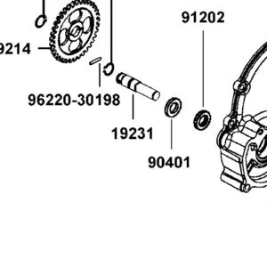 19231-PTA1-900 SHAFT WATER PUMP — diagram cutout