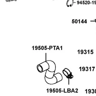 19505-PTA1-900 HOSE WATER — diagram cutout