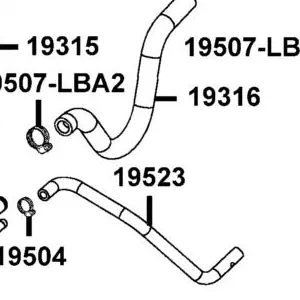 19523-PTA1-900 HOSE THERMOATAT B — diagram cutout