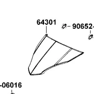 64301-LGN5-E00-N1R COVER,FRONT (Black) (Black) — diagram cutout