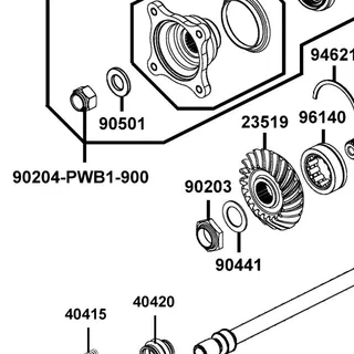 90204-PWB1-900 NUT HEX SHOULDER (M16X1.5) — diagram cutout