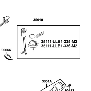 35111-LLB1-335-M2 KEY COMP(R CUT) — diagram cutout