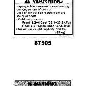 87505-BLD3-M00-T01 WARNING LABEL TIRE — diagram cutout